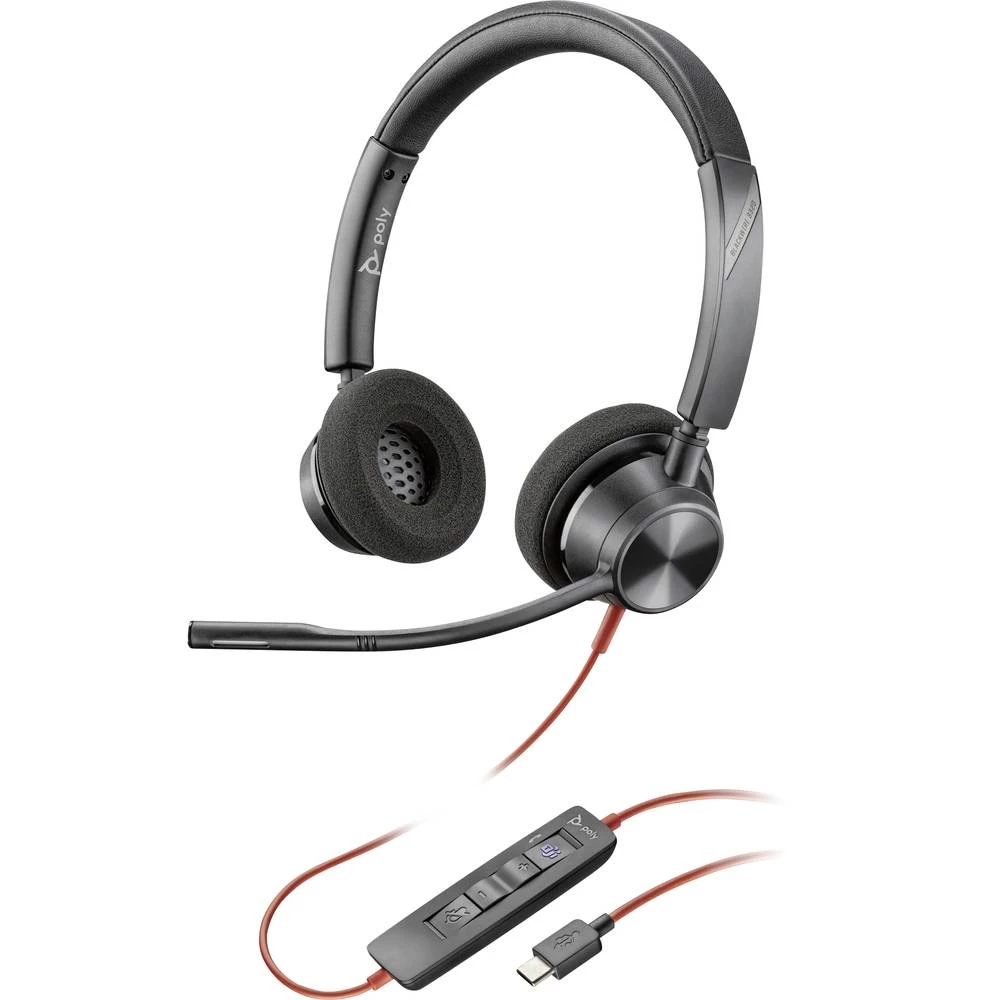 HP Poly Blackwire C3320-M računalo  On Ear Headset žičani stereo crna  slušalice s mikrofonom, utišavanje mikrofona, kon slika