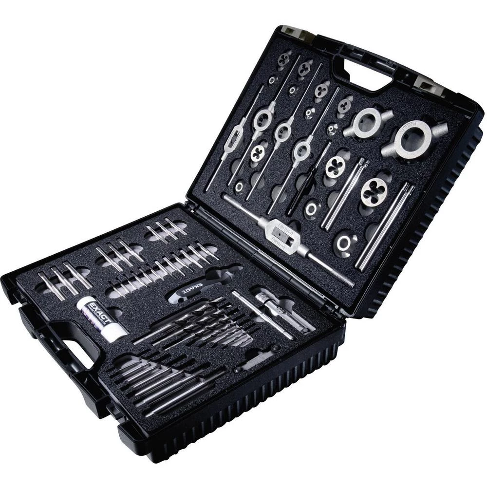 Exact 70511 komplet nareznica za navoje 61-dijelni HSS metrički M3, M4, M5, M6, M8, M10, M12 slika