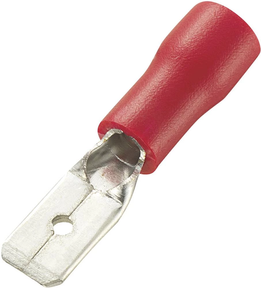 Plosnati utikač Širina utikača: 4.8 mm Debljina utikača: 0.8 mm 180 ° Izolirani dio Crvena TRU COMPONENTS 1572189 100 ST slika