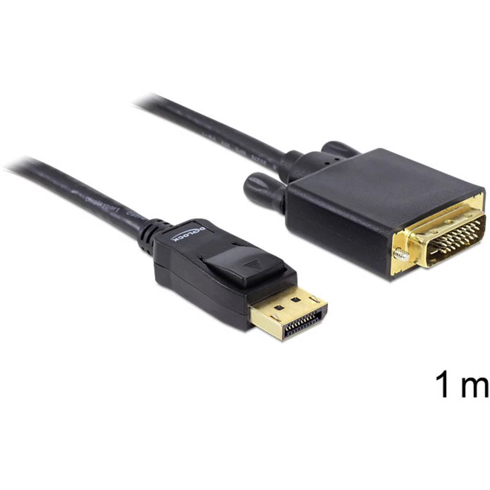 Delock DisplayPort / DVI priključni kabel 1.00 m 82590 crna [1x muški konektor displayport - 1x muški konektor dvi, 24 slika