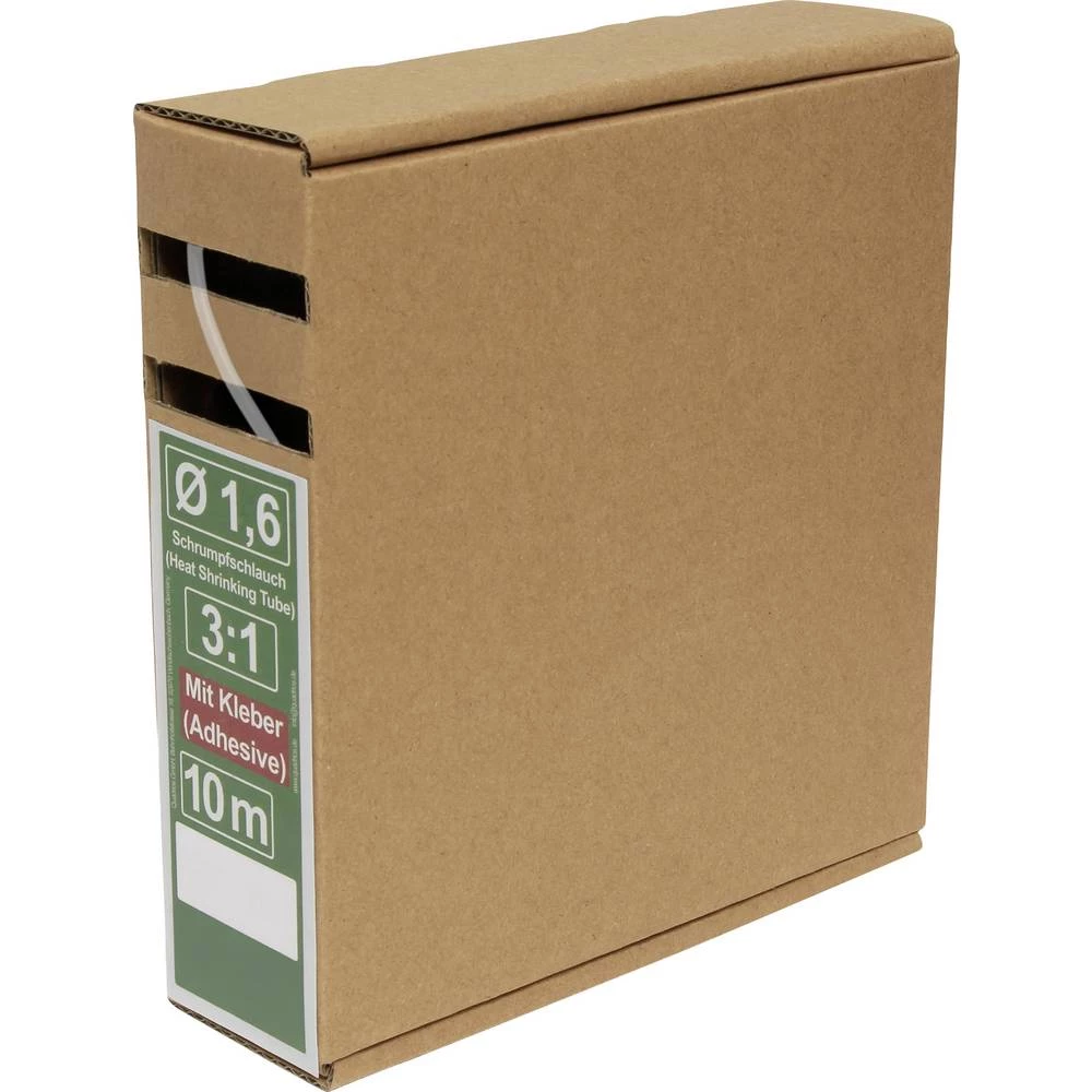 Quadrios 25CA496 skupljajuća cijev s ljepilomi prozirna 1.6 mm 0.5 mm Stopa skupljanja:3:1 10 m slika