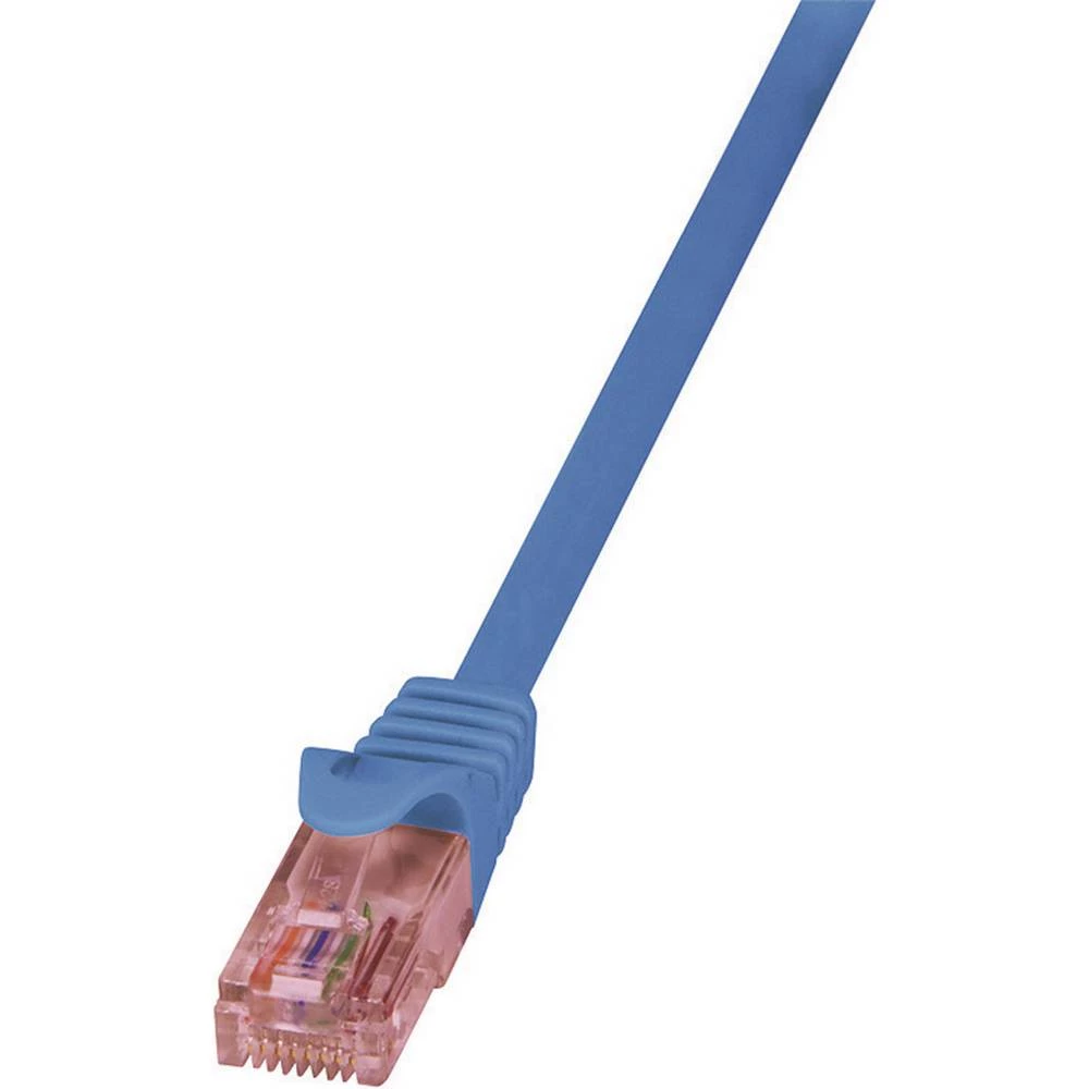 LogiLink CQ2096U RJ45 mrežni kabel, Patch kabel CAT 6 U/UTP 10.00 m plava boja vatrostalan, sa zaštitom za nosić 1 kom. slika