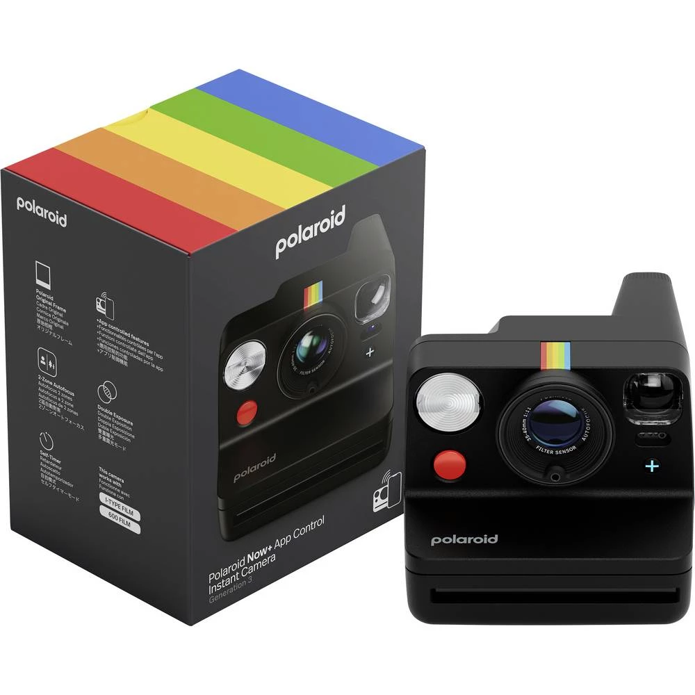 Polaroid Now+ Gen3 Camera Black instant kamera crna Bluetooth, s ugrađenom bljeskalicom slika