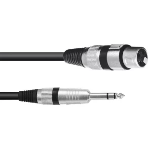 Omnitronic 30225195 XLR adapterski kabel [1x XLR utikač 3-polni - 1x klinken utikač 6.3 mm (stereo)] 0.90 m crna slika
