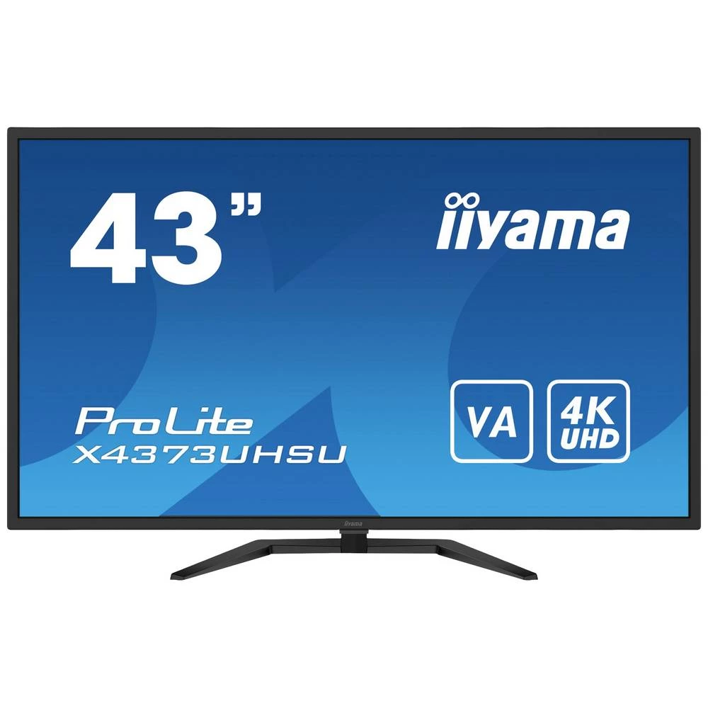Iiyama ProLite X4373UHSU-B1 led zaslon 108 cm (42.5 palac) Energetska učinkovitost 2021 G (A - G) 3840 x 2160 piksel UHD 3 ms HDMI™, DisplayPort, mini displayport, USB 2.0, USB 3.0, slušalice slika