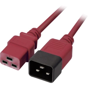 LINDY rashladni uređaji produžetak [1x muški konektor IEC, c20 - 1x ženski konektor IEC c19, 16 a] 1.00 m crvena slika