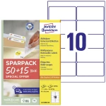 Avery-Zweckform L4744REV-65 univerzalne naljepnice 96 x 50.8 mm papir bijela 65 list ponovno ljepljenje tintni pisač, la