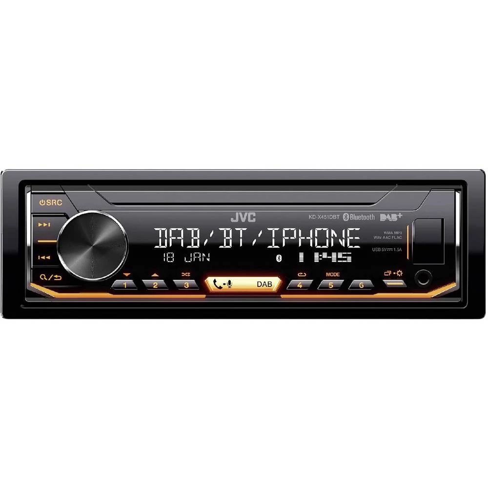 JVC KD-X451DBT Autoradio DAB + tuner, Uklj. DAB antena, Bluetooth&reg; telefoniranje slobodnih ruku, Priključak na upravljaču vo slika