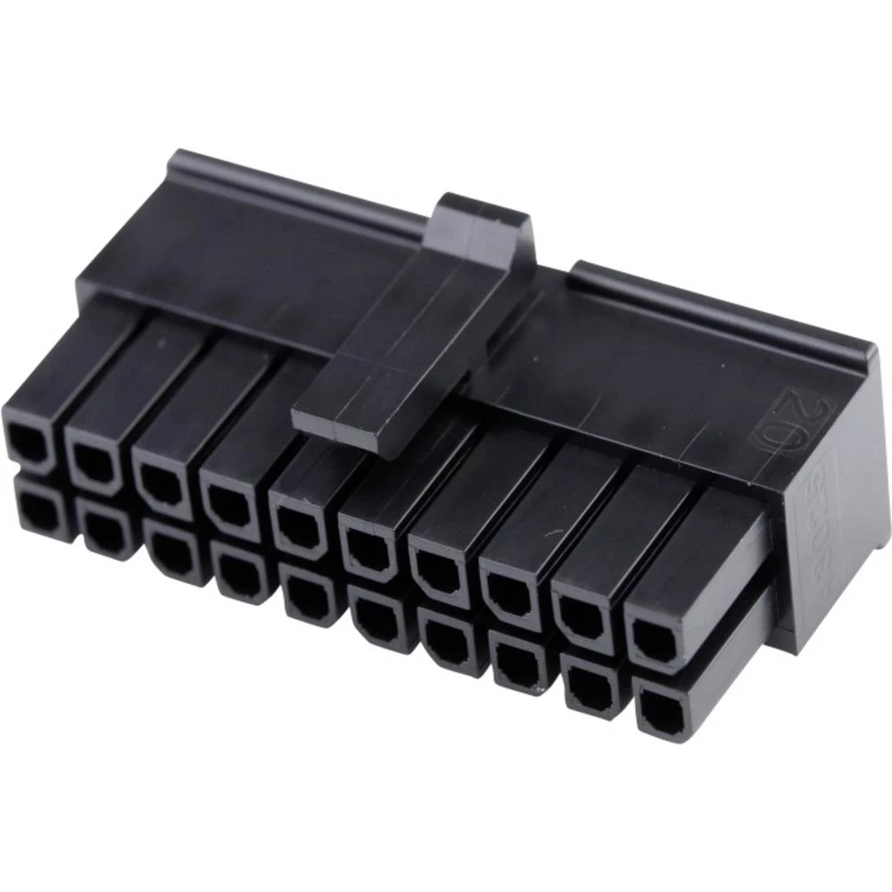 Molex 430252000 Micro-Fit 3.0 Receptacle Housing, Dual Row, 20 Circuits, UL 94V-0, Low-Halogen, Black slika