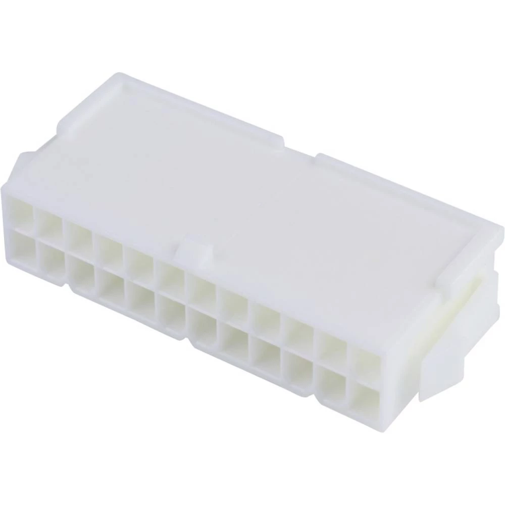 Molex 39012246 Mini-Fit Jr. Plug Housing, Dual Row, 24 Circuits, UL 94V-0, with Panel Mounting Ears, Natural slika