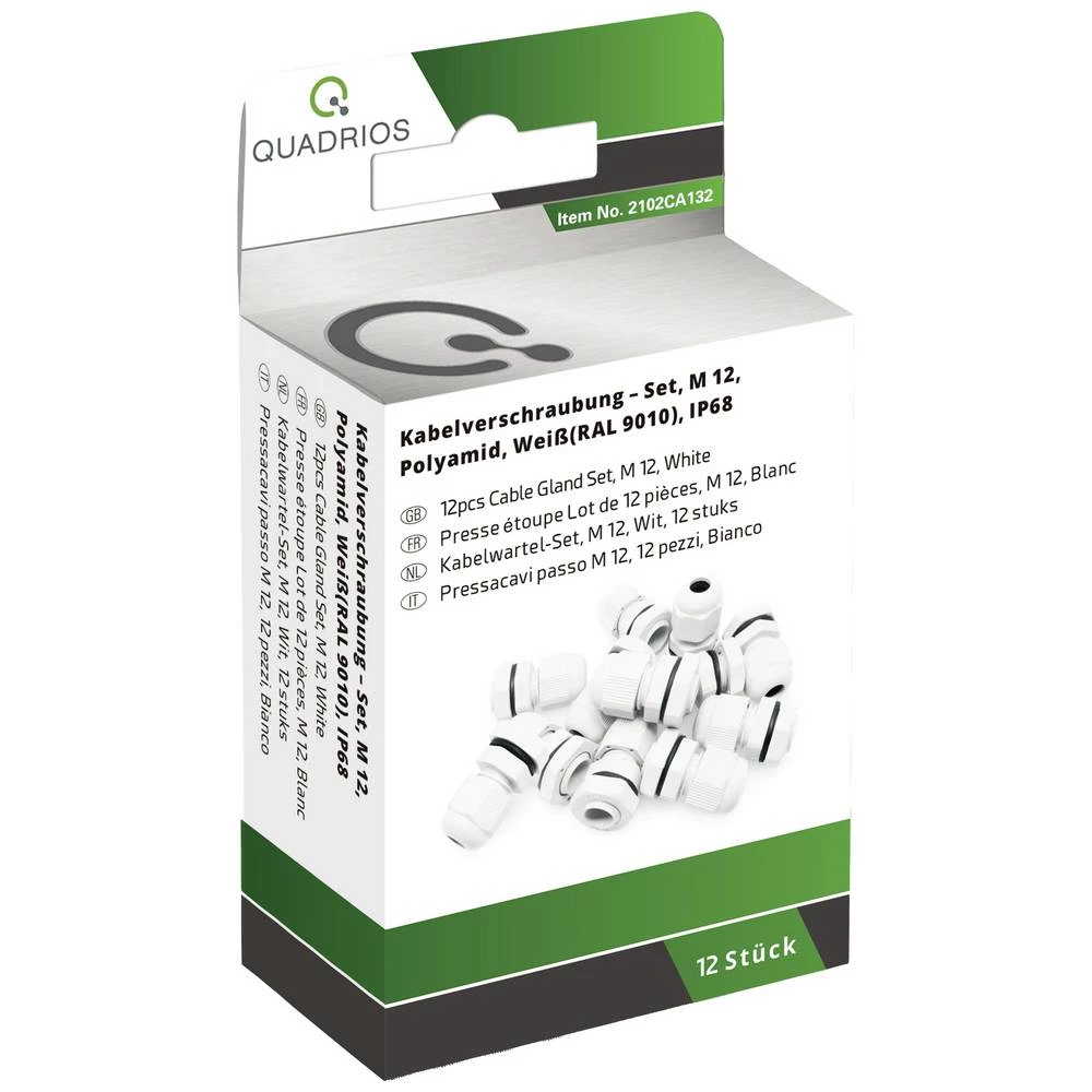 Quadrios 2102CA132 asortiman uvodnica M12 PA66 bijela 1 Set slika