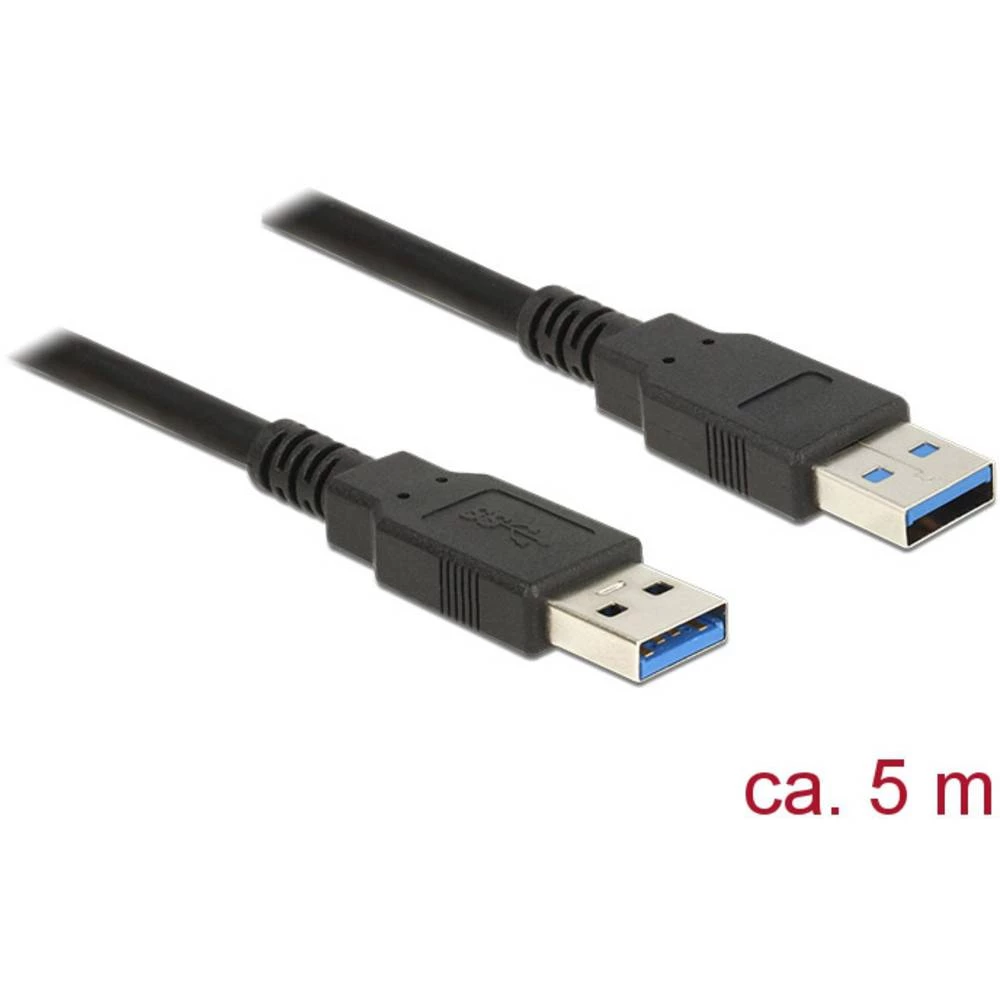Delock USB kabel USB 3.2 gen. 1 (USB 3.0) USB-A utikač, USB-A utikač 5.00 m crna pozlaćeni kontakti slika
