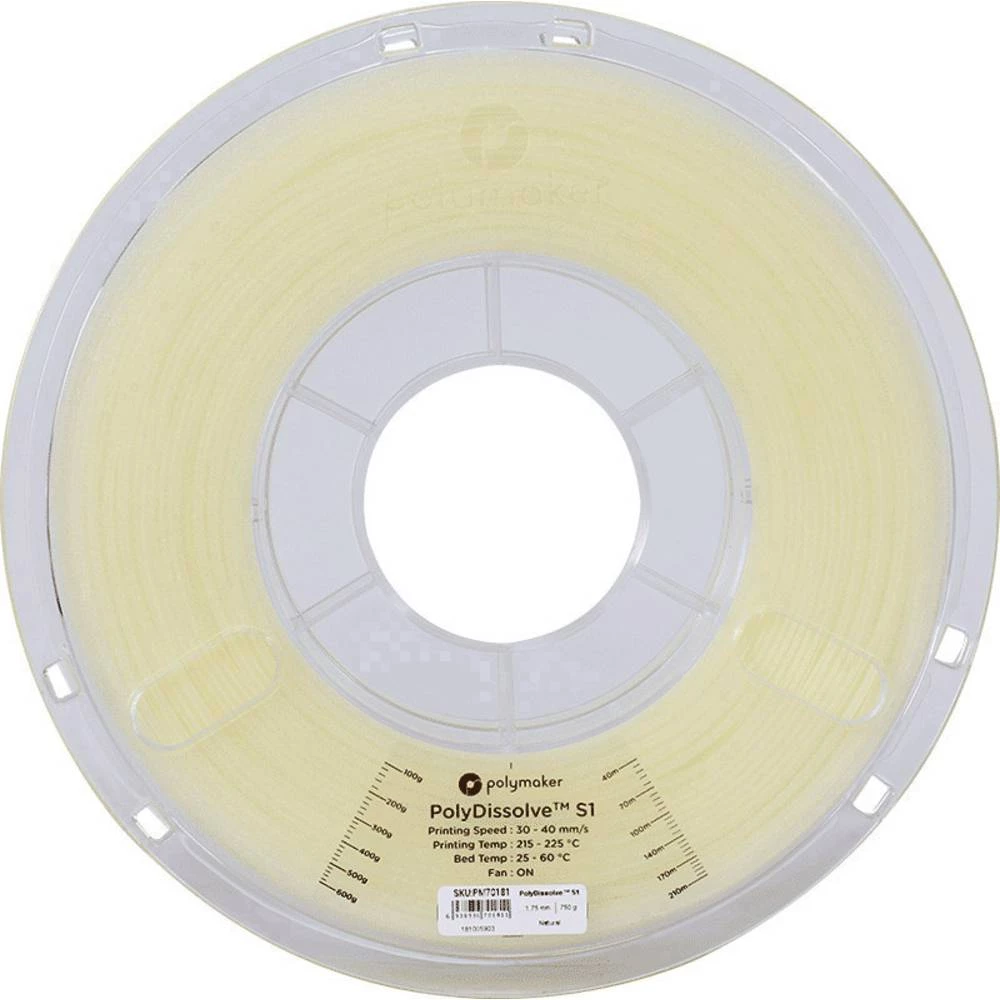 3D pisač filament Polymaker PolyDissolve 70181 1.75 mm Prirodna 750 g slika