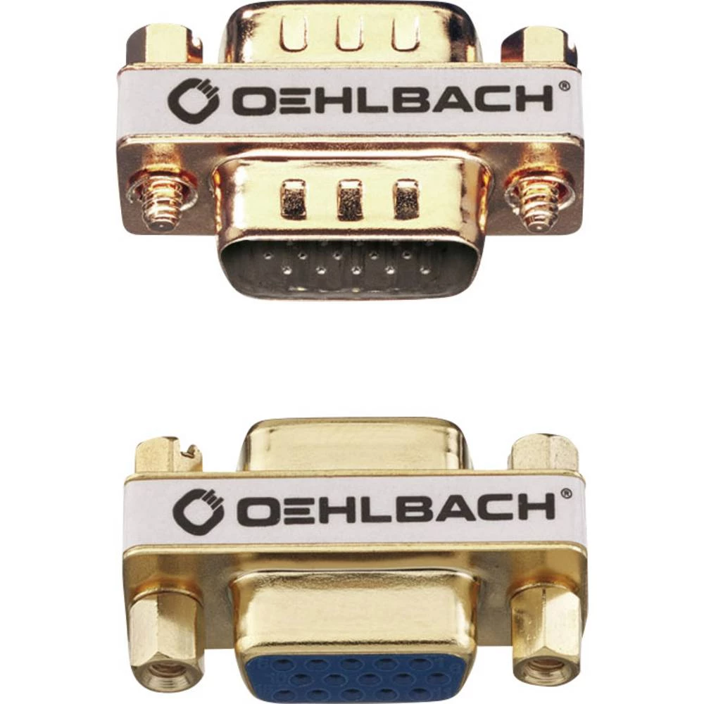 Oehlbach VGA Adapter [1x Ženski konektor VGA - 1x Ženski konektor VGA] Zlatna pozlaćeni kontakti slika