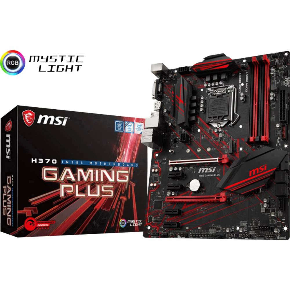 Matična ploča MSI Gaming H370 GAMING PLUS Baza Intel&reg; 1151v2 Faktor oblika ATX Set čipova matične ploče Intel&reg; H370 slika