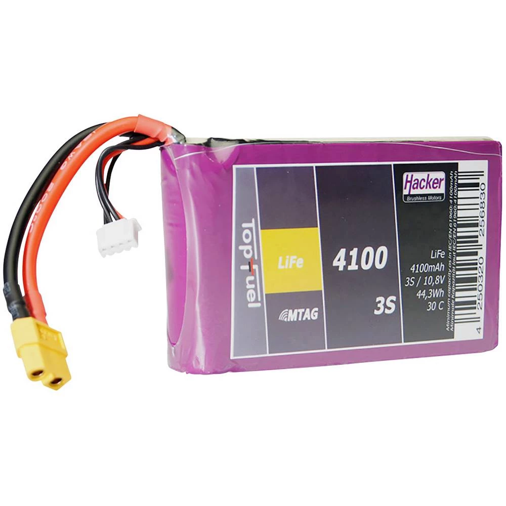 LiFe akumulatorski paket za modele 9.9 V 4100 mAh Broj ćelija: 3 30 C Hacker Softcase XT60 slika