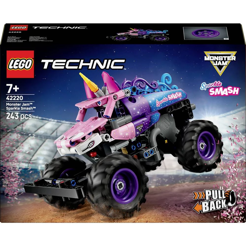 42220 LEGO® TECHNIC Monster Jam™ Sparkle Smash™ s povlačivim motorom (42220) slika