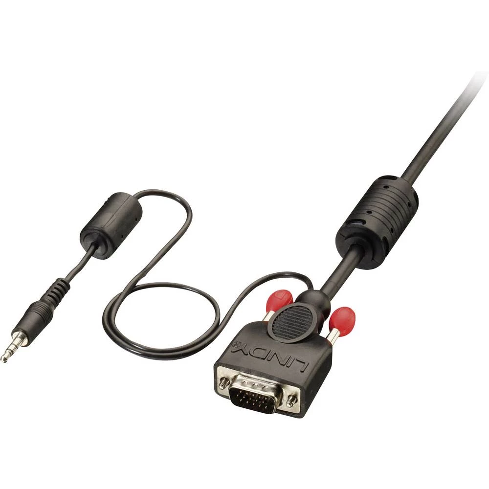 LINDY VGA / utičnica priključni kabel VGA 15-polni utikač, VGA 15-polni utikač 10.00 m crna 37303  VGA kabel slika
