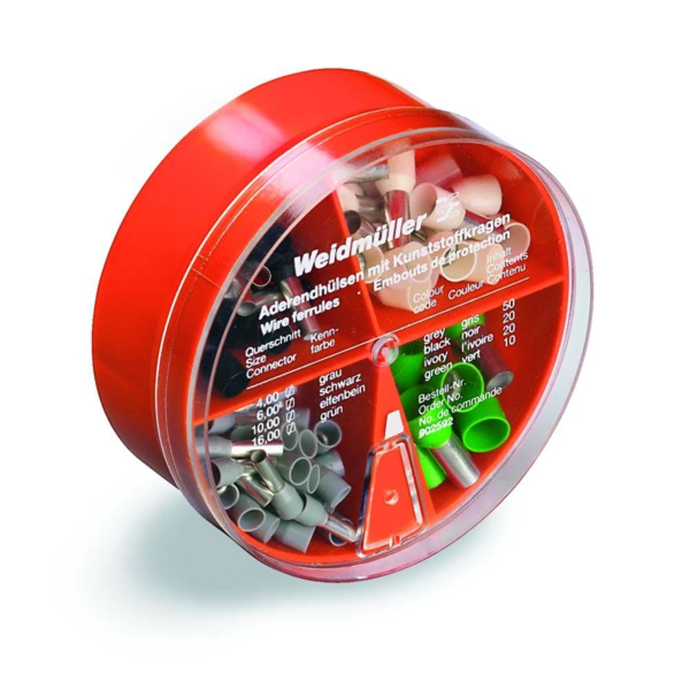 Sortiment kabelskih završetaka 4 mm 16 mm sive, žute, crvene, plave boje Weidmüller 9025400000 100 kom. slika