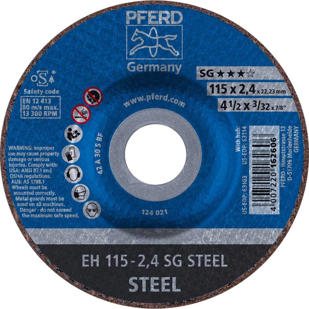 Rezna ploča s glavom 115 mm 22.23 mm Pferd Sg Steel 61340122 25 ST slika