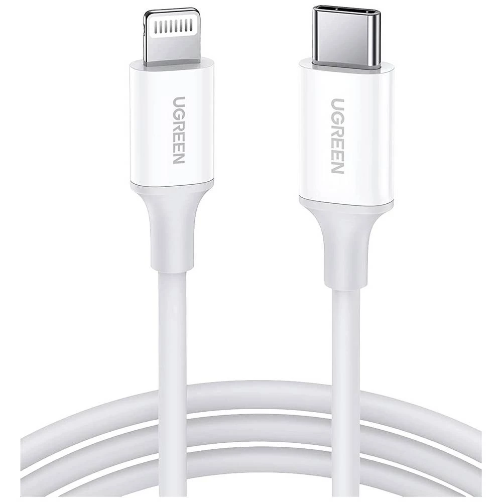 UGREEN USB kabel za punjenje USB-C® utikač, Apple Lightning utikač 1 m bijela 10493 slika