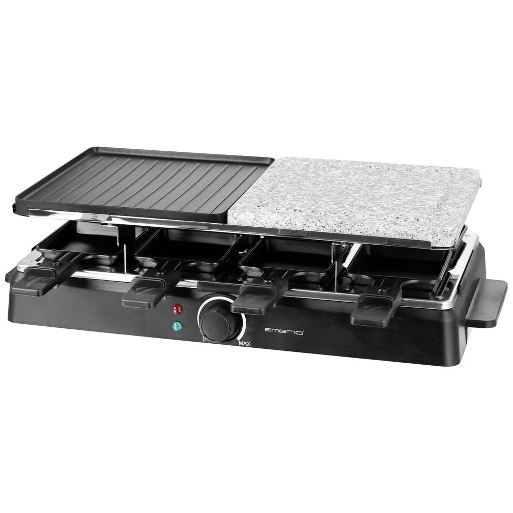 EMERIO RG-126708 Raclette 8 posuda, s kamenim roštiljem crna slika