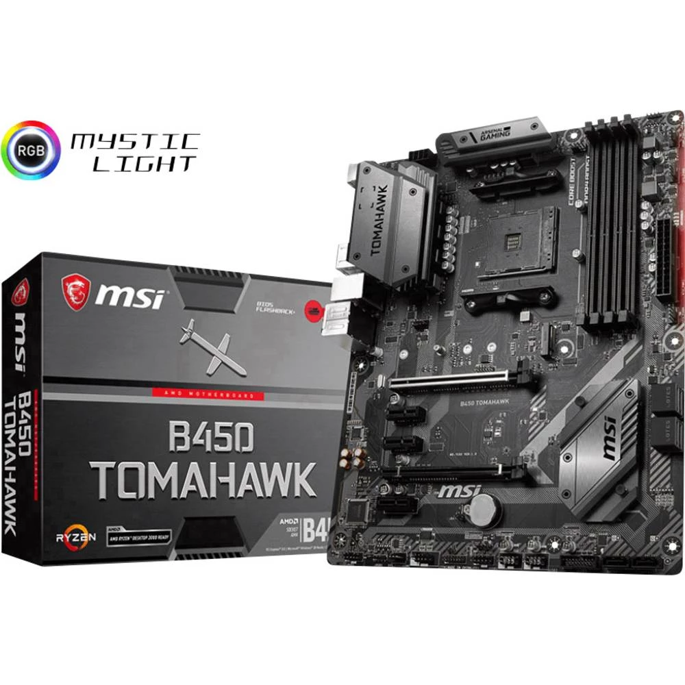 Matična ploča MSI Gaming B450 Tomahawk Baza AMD AM4 Faktor oblika ATX Set čipova matične ploče AMD&reg; B450 slika