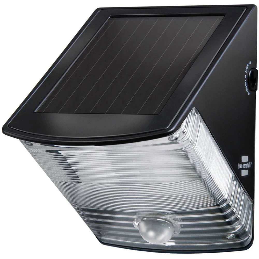 Vanjska solarna zidna lampa s detektorom pokreta 1 W Dnevno svjetlo-bijela Brennenstuhl 1170970 SOL 04 plus Crna slika