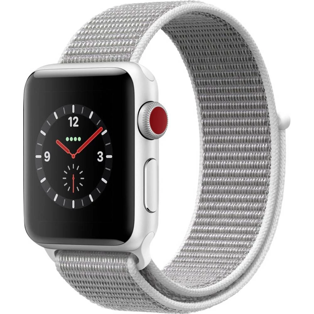 Apple Pametni sat serije 3 Cellular 38 mm Kućište od aluminija Srebrna Sportska narukvica Bijelo-srebrna slika
