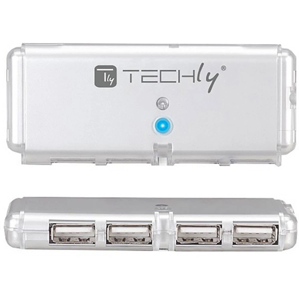 TECHly IUSB2-HUB599TY USB 2.0 hub led zaslon srebrna slika
