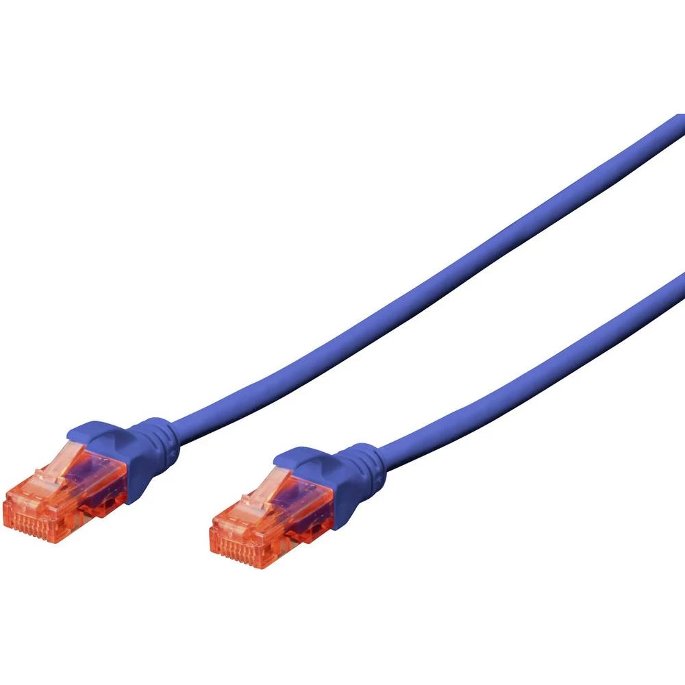 Digitus DK-1612-030/B RJ45 mrežni kabel, Patch kabel cat 6 U/UTP 3.00 m plava boja upleteni parovi 1 St. slika
