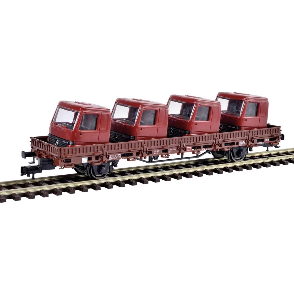 Kibri 26253 H0 niski bočni automobili natovareni vozačkim kabinama DB-a slika