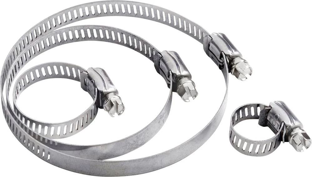 TRU COMPONENTS 544934 Cijevna obujmica Šesterokutna glava s utorom Srebrna 1 ST slika