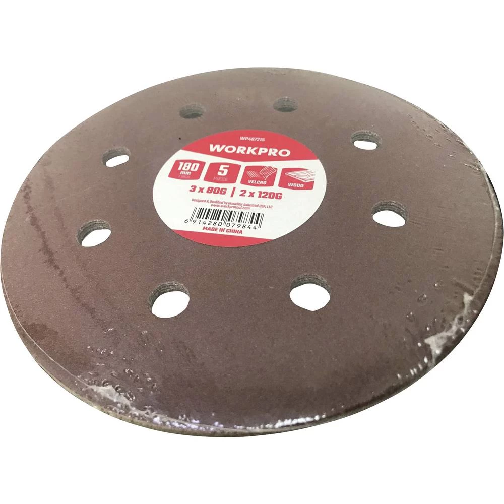 WorkPro WP407215 brusni papir za brusnu ploču (Ø) 180 mm 5 kom. slika