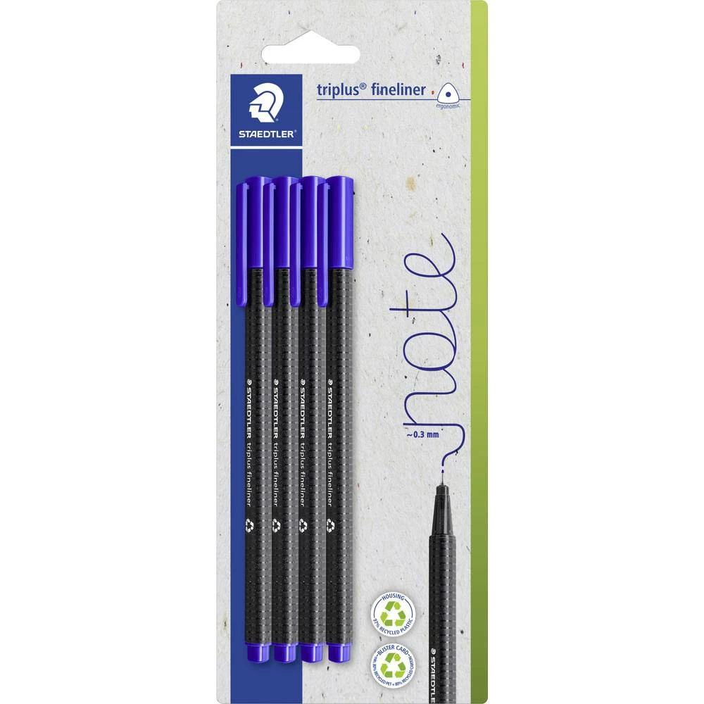 Staedtler triplus 334-3 BK4 fineliner 4 kom. slika
