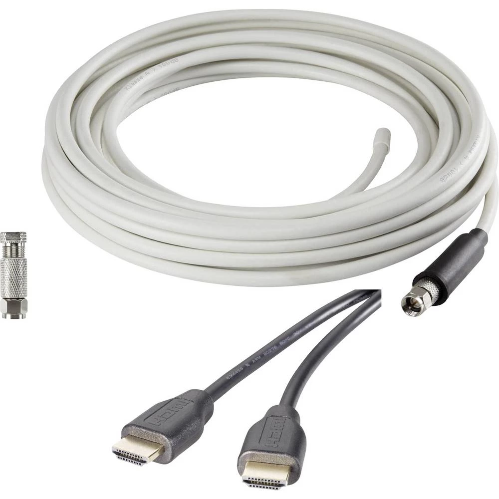 Antene, SAT Priključni kabel [1x Muški konektor F, Muški konektor HDMI - 1x Muški konektor F, Muški konektor HDMI] Crna, Bijela slika