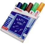 Edding 4090 4-4090099 marker kreda plava boja, zelena, smeđa boja, svijetlozelena, neonsko-narančasta 4 mm, 15 mm