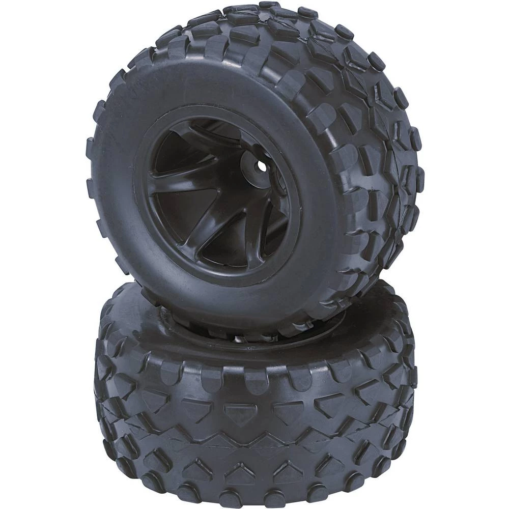 Reely 1:10 truggy kompletni kotači rhombo 6 krakova crna boja 2 St. slika