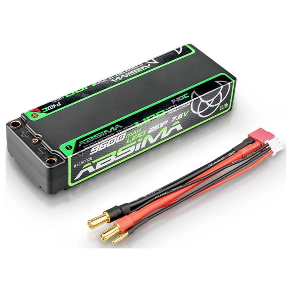 Absima lipo akumulatorski paket za modele 7.6 V 9600 mAh Broj ćelija: 2 140 C tvrdo kućište 5 mm, T utikač slika