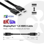 club3D DisplayPort Priključni kabel [1x Muški konektor DisplayPort - 1x Muški konektor DisplayPort] 2 m Crna