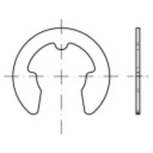 TOOLCRAFT  1067198 seger osigurač  Vanjski promjer: 6.3 mm  DIN 6799   nehrđajući čelik  250 St. slika