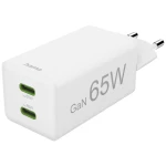 Hama Schnellladegerät, GaN, 2x USB-C, PD/Qualcomm®, Mini-Ladegerät, 65 W, Weiß USB punjač unutrašnje područje, utičnica