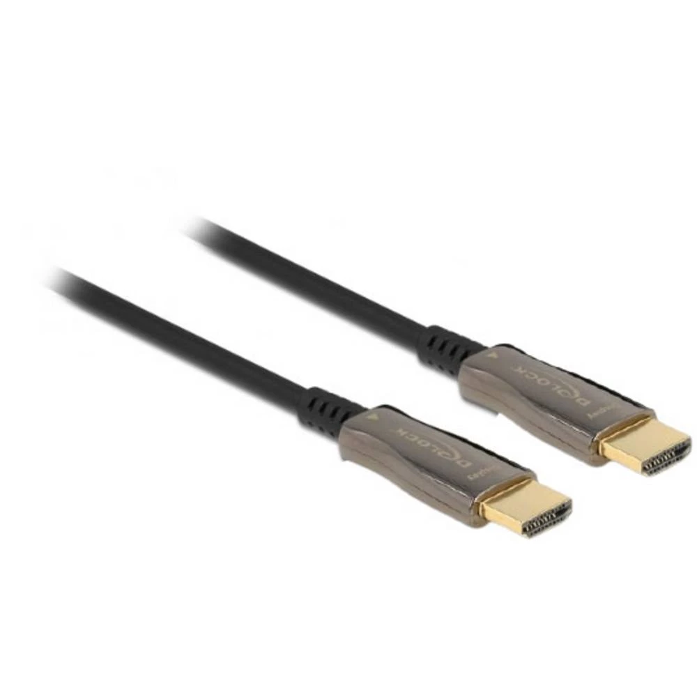 Delock HDMI priključni kabel HDMI A utikač 20 m crna, srebrna 84038 8K UHD, pozlaćeni kontakti HDMI kabel slika