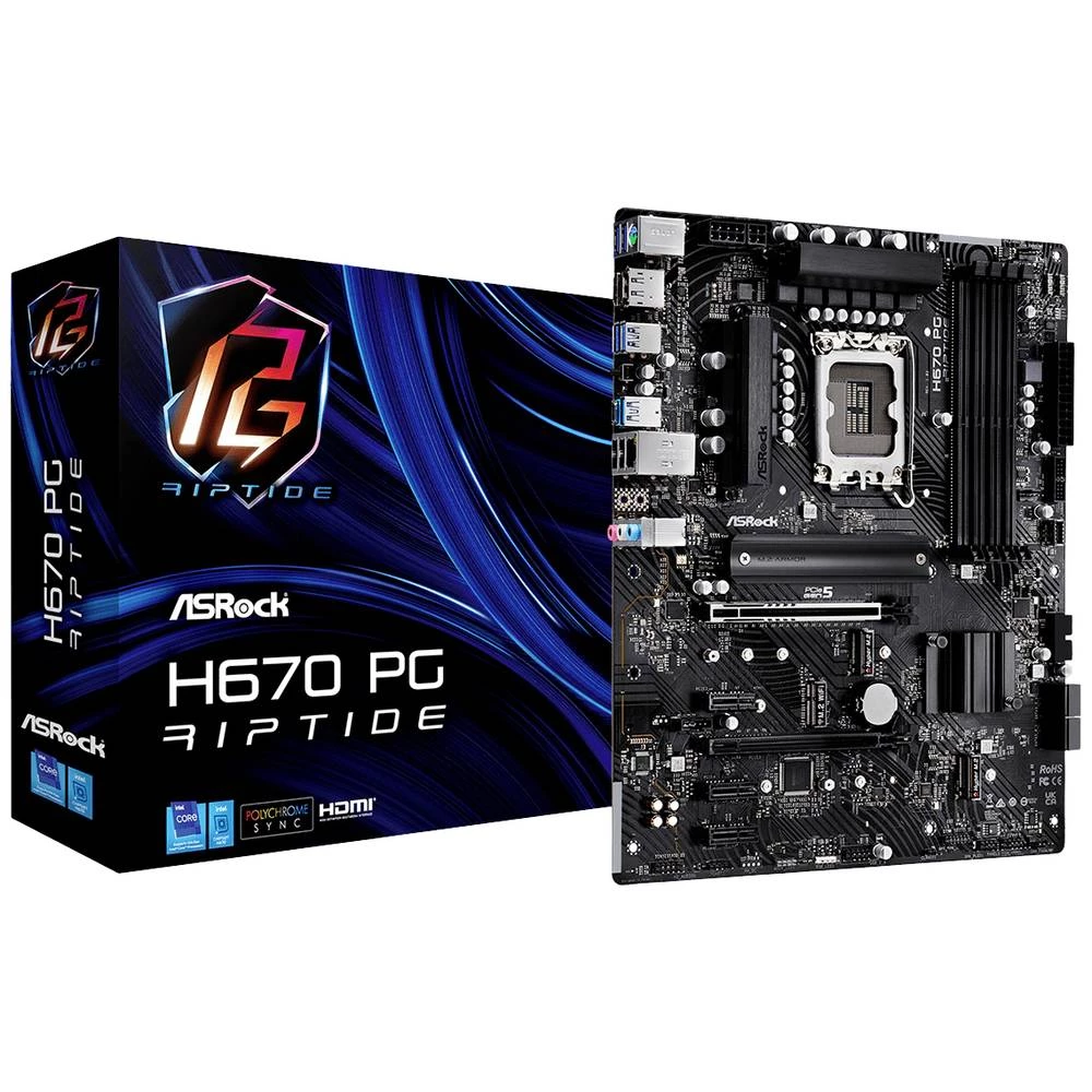 ASRock H670 PG Riptide matična ploča Baza Intel® 1700 Faktor oblika (detalji) ATX Set čipova matične ploče Intel® H670 slika