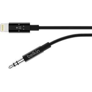 iPhone USB kabel [1x Muški konektor Apple Dock Lightning - 1x 3,5 mm banana utikač] 0.9 m Crna Belkin slika
