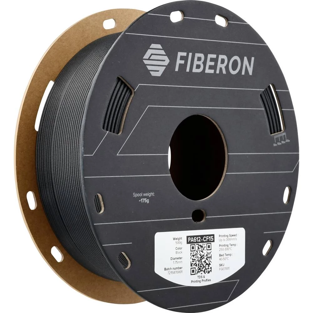 Polymaker FG07001 Fiberon™ PA612-CF15 3D pisač filament PA612-CF ojačan karbonskim vlaknima 1.75 mm 500 g crna 1 kom. slika