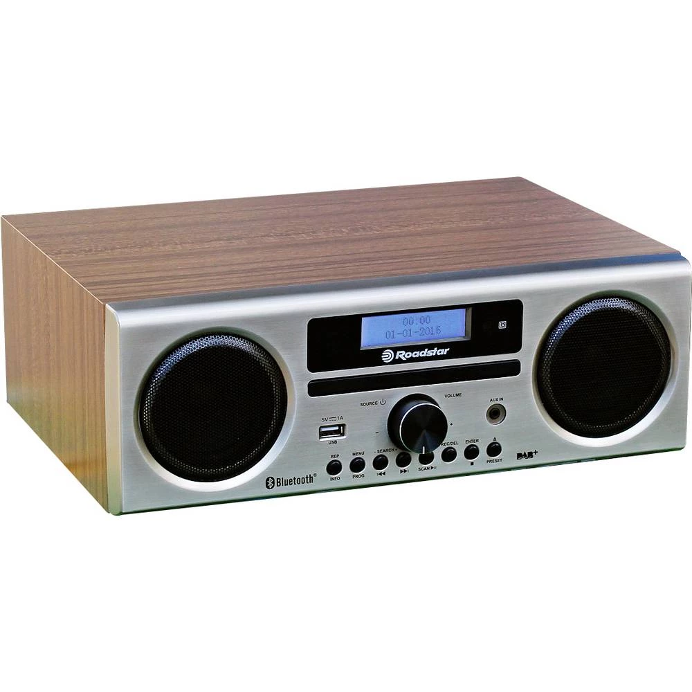 Roadstar HRA-9D+BT wood desktop radio ukw, DAB (1013), DAB+ (1012) DAB+, ukw, cd, aux, USB, Bluetooth uklj. daljinski u slika