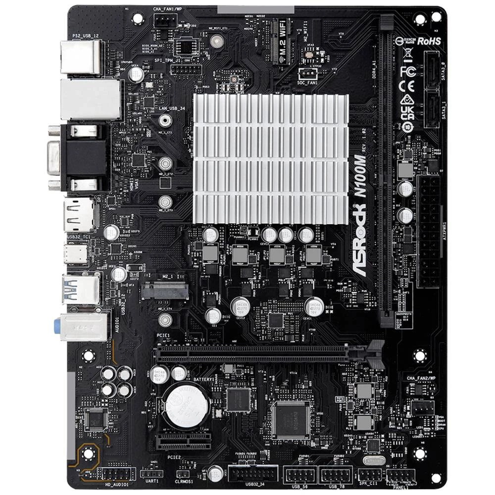 ASRock N100M matična ploča s CPU-om Baza #####Intel® 1264 Faktor oblika (detalji) Micro-ATX slika
