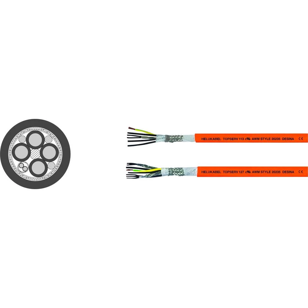 Helukabel TOPSERV® 112 vod za servo 4 G 25.00 mm² + 2 x 1.50 mm² narančasta 707286 100 m slika