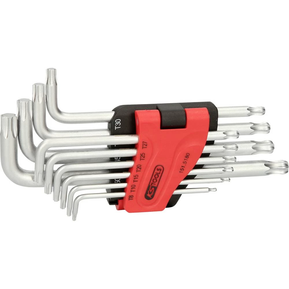 KS Tools 151.5180 TX komplet kutnih odvijača T 8, T 10, T 15, T 20, T 25, T 27, T 30, T 40, T 45, T 50 10-dijelni slika